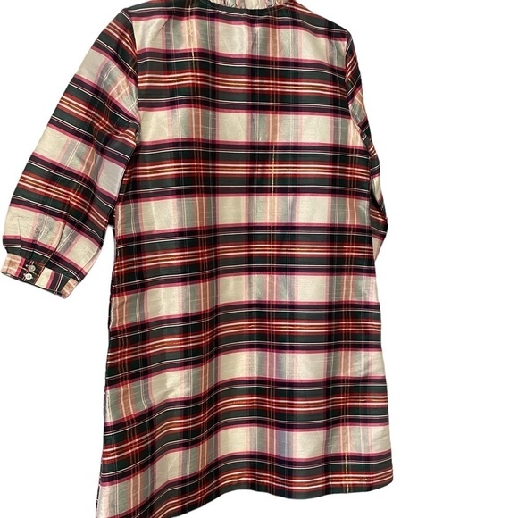 Crown & Ivy Plaid Dress Ruffle Neck, Size Medium - Picture 3 of 6
